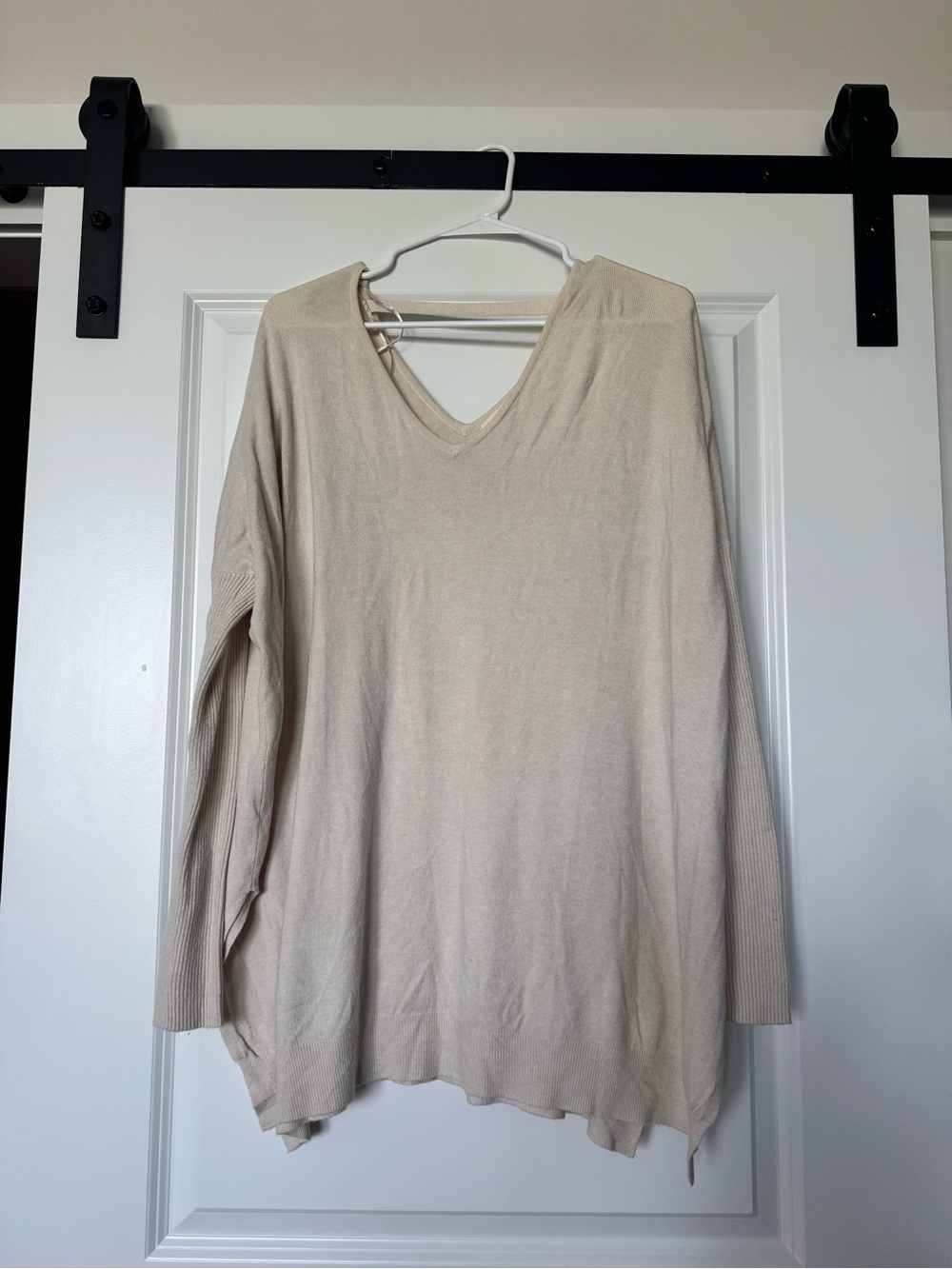 lovestitch V-Neck Lightweight Sweater - Cream